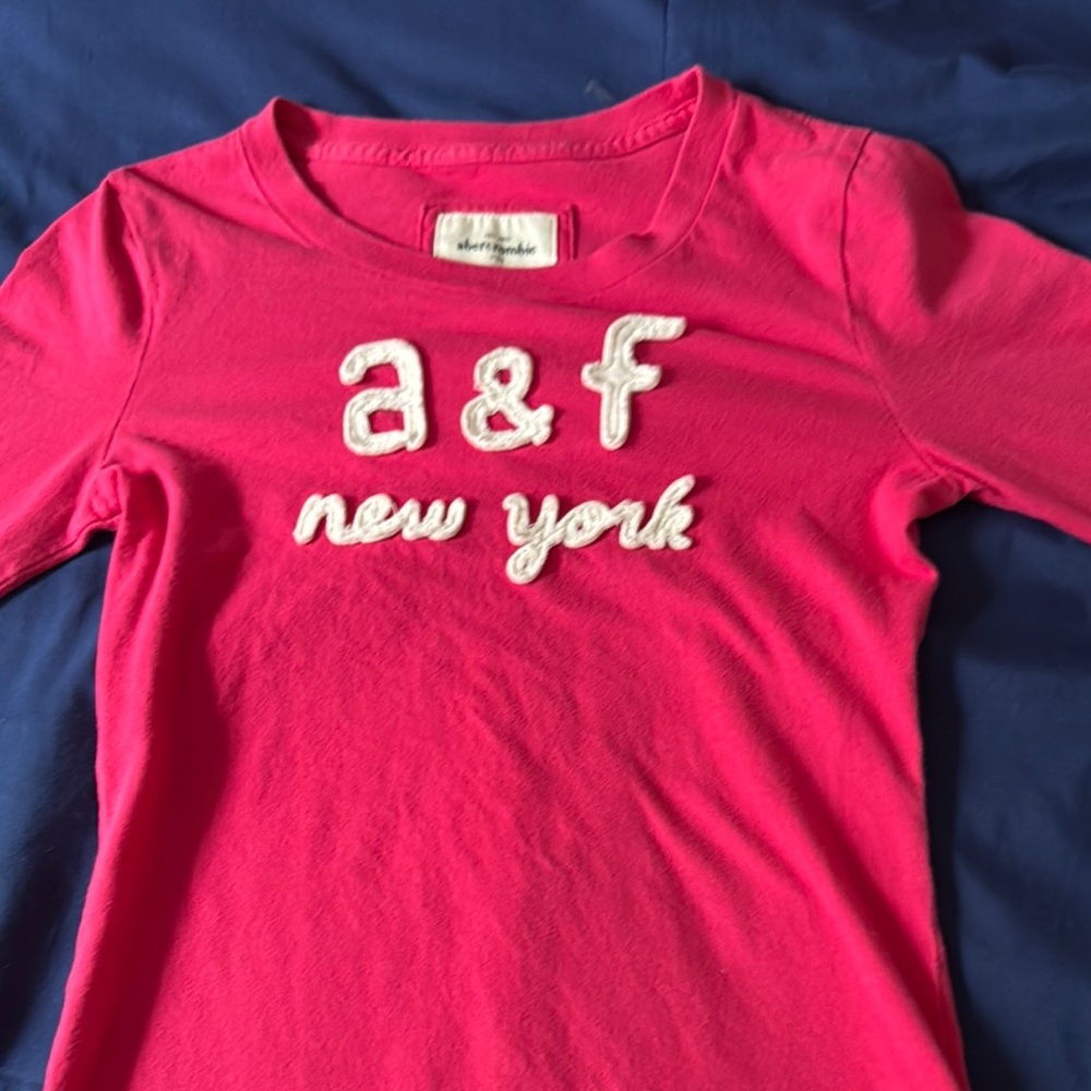 Abercrombie & Fitch Pink Long Sleeve Tee Soft Cotton